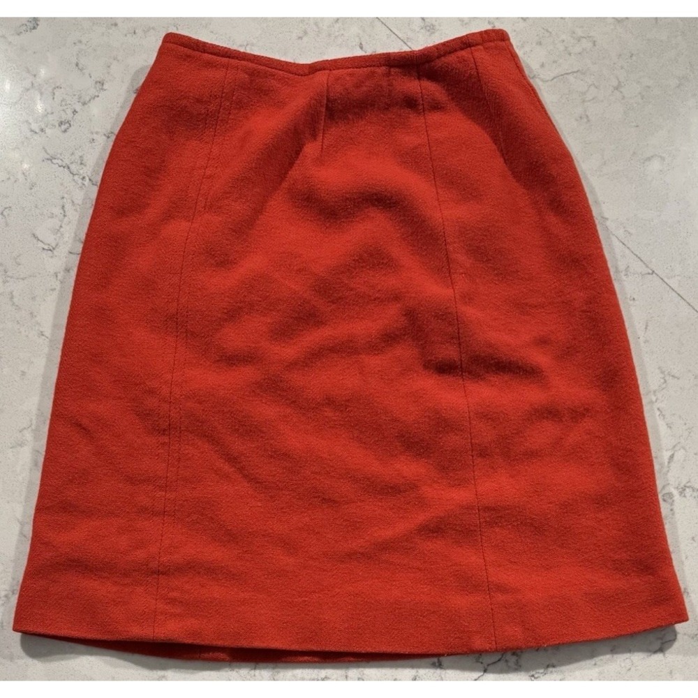 VTG 60s Bobbie Brooks Skirt Womens XS Cherry Red A-Line‎ Wool Blend Made In USA